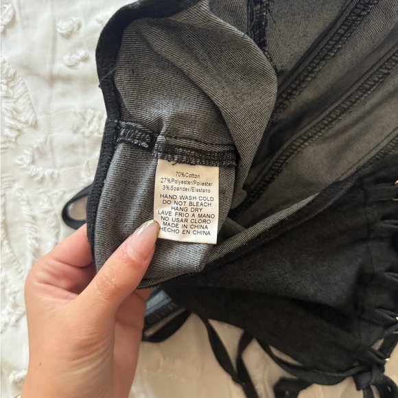 Too Cute S Black Washed Tie Adjustable Tightness Corset - Picture 3 of 4